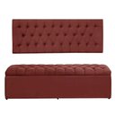 Ver imagem 1 de Painel Cabeceira com Bau Dubai 1.38mt Suede Vermelho