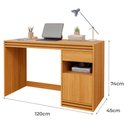 Ver imagem 3 de Mesa Escrivaninha com Gaveta para Escritorio Notebook Pc 1,20m Nature - Mila Permobili