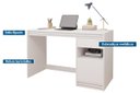 Ver imagem 2 de Mesa Escrivaninha com Gaveta para Escritorio Notebook Pc 1,20m Nature - Mila Permobili