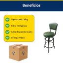 Ver imagem 7 de Banqueta Alta Bar Giratória com Encosto Cor Preta Assento Grosso Confortável Cor Verde