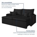 Ver imagem 7 de Sofa Retratil Boston 220cm Kc Rei de Casa Veludo Preto