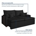 Ver mais imagens de Sofa Retratil Boston 220cm Kc Rei de Casa Veludo Preto