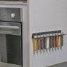 Suporte Porta Temperos com 10 Tubetes de Parede - Aço-Preto - 3