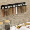 Suporte Porta Temperos com 10 Tubetes de Parede - Aço-Preto - 1