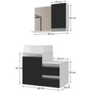 Ver imagem 3 de Conjunto Gabinete Banheiro Cross 60 (gabinete+espelheira+cuba) Branco Preto