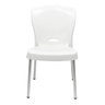 4 Cadeiras Bistrô Plástico Pés Alumínio Forte Bar Sala Salão:Branca - 1