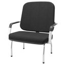 Ver imagem 4 de Cadeira de Escritório Recepção com Braço Fixa Cromada Magno P03 Crepe Preto - Lyam Decor