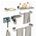Ver imagem 3 de Kit Acessórios para Banheiro Inox Adesivo 7pçs Elg