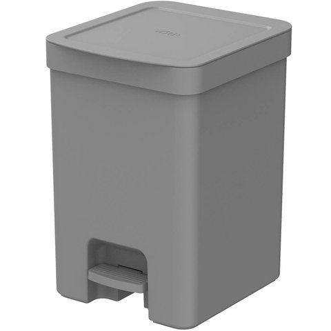 Lixeira de Pedal OU Cesto de Lixo para Cozinha Escritório Linha Trium 12 Litros Chumbo