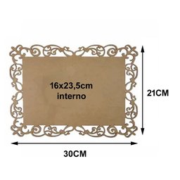 Kit com 6 Molduras em Mdf Retangular Lisa Arabescos Tamanho:30x21cm Cod:kitplm010 - 2