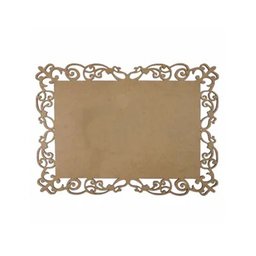 Kit com 6 Molduras em Mdf Retangular Lisa Arabescos Tamanho:30x21cm Cod:kitplm010 - 1