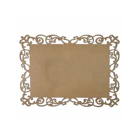 Kit com 6 Molduras em Mdf Retangular Lisa Arabescos Tamanho:30x21cm Cod:kitplm010