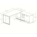 Ver imagem 6 de Mesa Escrivaninha em L Escritório Diretor Home Office 3 Gavetas 1 Porta 150x180cm SAT1817 Cor