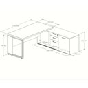 Ver imagem 2 de Mesa Escrivaninha em L Diretor 150x180cm 3 Gavetas 1 Porta SAT1817 - Gebb Work