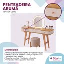 Ver imagem 3 de Penteadeira Arumã com Puff Caleb Espelho LED Pés de Madeira