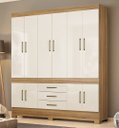 Ver imagem 1 de Guarda Roupa Roupeiro Casal 83530 10 Portas 03 Gavetas New Murano Amendola Off White Demóbile