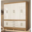 Ver imagem 1 de Guarda Roupa Roupeiro Casal 83530 10 Portas 03 Gavetas New Murano Amendola Off White Demóbile