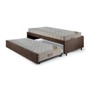 Ver imagem 1 de Bicama Box Solteiro Suede Marrom 88x188 com Dois Colchões Airtech Molas Ensacadas Ortobom
