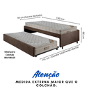 Ver imagem 2 de Bicama Box Solteiro Suede Marrom 88x188 com Dois Colchões Airtech Molas Ensacadas Ortobom