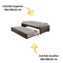 Ver imagem 7 de Bicama Box Solteiro Suede Marrom 88x188 com Dois Colchões Airtech Molas Ensacadas Ortobom