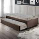 Ver imagem 3 de Bicama Box Solteiro Suede Marrom 88x188 com Dois Colchões Airtech Molas Ensacadas Ortobom
