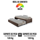 Ver imagem 6 de Bicama Box Solteiro Suede Marrom 88x188 com Dois Colchões Airtech Molas Ensacadas Ortobom