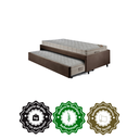 Ver imagem 5 de Bicama Box Solteiro Suede Marrom 88x188 com Dois Colchões Airtech Molas Ensacadas Ortobom