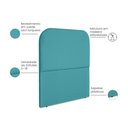 Ver imagem 4 de Cabeceira Estofada Solteiro Alana 90cm Suede Azul Turquesa