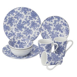 Aparelho de Jantar em Melamina Resistente 16 Pçs Azul Quanhe