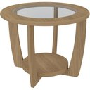 Ver imagem 2 de Mesa de Centro para Sala de Estar Redonda Tampo de Vidro 60cm Soren A05 Carvalho - Lyam Decor