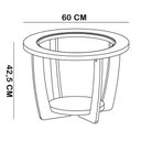 Ver imagem 6 de Mesa de Centro para Sala de Estar Redonda Tampo de Vidro 60cm Soren A05 Carvalho - Lyam Decor