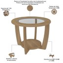 Ver imagem 5 de Mesa de Centro para Sala de Estar Redonda Tampo de Vidro 60cm Soren A05 Carvalho - Lyam Decor