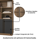 Ver mais imagens de Mesa em L e Armario para Escritorio Office Cm4001 Mel Grafite Faem