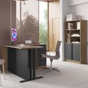 Ver imagem 2 de Mesa em L e Armario para Escritorio Office Cm4001 Mel Grafite Faem