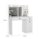 Ver imagem 3 de Penteadeira Camarim Jolie com LED 2 Gavetas e 1 Porta Branco