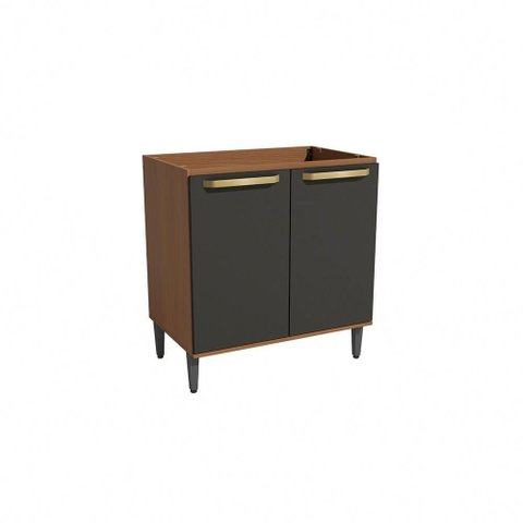 Balcão de Cozinha Elara T751-Cnprg 2 Portas MDP 80cm Canela-Preto Kappesberg