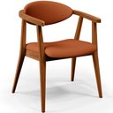 Ver imagem 3 de Kit 02 Poltronas Decorativas Para Sala de Estar Jantar Cecília B04 Tecido Terracota - Lyam Decor