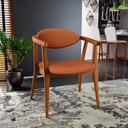 Ver imagem 2 de Kit 02 Poltronas Decorativas Para Sala de Estar Jantar Cecília B04 Tecido Terracota - Lyam Decor