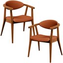 Ver imagem 1 de Kit 02 Poltronas Decorativas Para Sala de Estar Jantar Cecília B04 Tecido Terracota - Lyam Decor