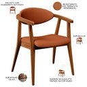 Ver imagem 4 de Kit 02 Poltronas Decorativas Para Sala de Estar Jantar Cecília B04 Tecido Terracota - Lyam Decor