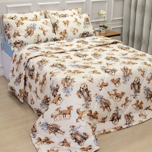 Edredom Solteiro de Malha 100% Algodão Fio 30.1 Penteado Super Macio - Antialérgico Horse