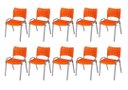 Ver imagem 2 de Cadeira Iso Base Cinza Escola, Escritório Laranja Kit 10 Un