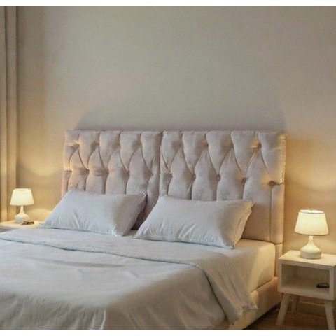 Cabeceira Cama Box Solteiro Leticia 160cm Suspensa Retangular Branco Courino