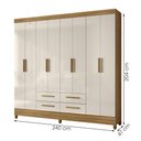 Ver imagem 4 de Guarda Roupa Florida Quarto Casal com 8 Portas e 4 Gavetas Freijo/off White
