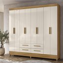 Ver imagem 2 de Guarda Roupa Florida Quarto Casal com 8 Portas e 4 Gavetas Freijo/off White
