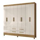 Ver imagem 1 de Guarda Roupa Florida Quarto Casal com 8 Portas e 4 Gavetas Freijo/off White