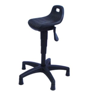 Banqueta Semi Sentado Linha PU Industrial:Preto