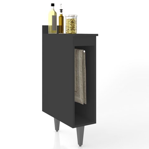 Balcão de Cozinha Porta Pano 20cm Pérola Z34 Preto - Mpozenato