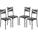 Ver imagem 2 de Conjunto 4 Cadeiras para Cozinha e Sala de Jantar Preto/Floral