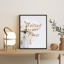 Ver imagem 1 de Quadro Decorativo Evangélico Jesus É a Nossa Paz 33x24cm:madeira Branca